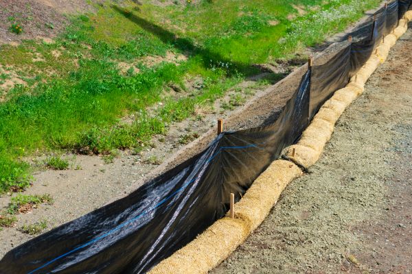 Straw Wattle Installation in Suwanee